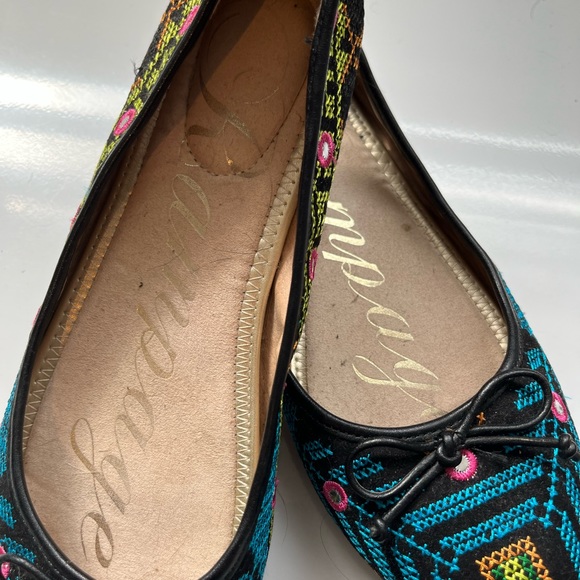 Embroidery shoes size 9 1/2 rampage cross stitch boho artsy flats - Picture 6 of 10